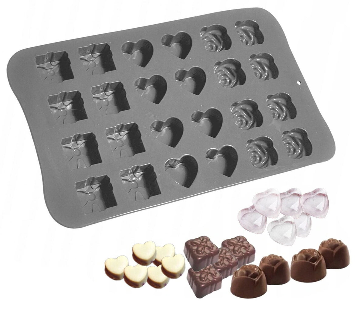 BRUNBESTE silikoninė ledukų arba šokolado forma цена и информация | Kepimo indai, popierius, formos | pigu.lt