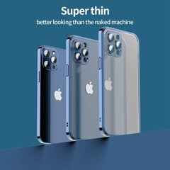 Matte transparent soft case camera protection (electroplated) Apple iPhone 12 mėlynas ( blue metalic) kaina ir informacija | Telefono dėklai | pigu.lt