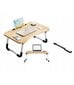 Kompiuterio staliukas medinis, rudas kaina ir informacija | Kompiuteriniai, rašomieji stalai | pigu.lt