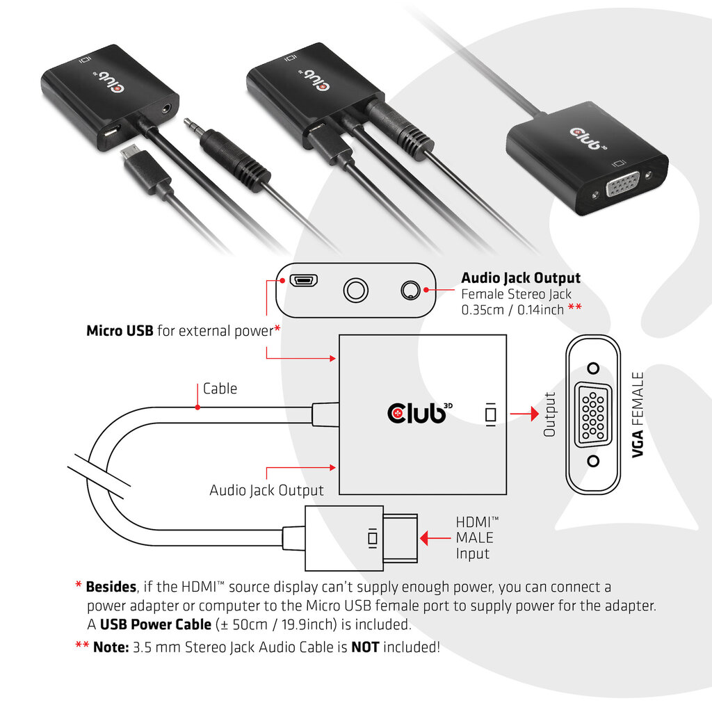 Club 3D CAC-1302 kaina ir informacija | Adapteriai, USB šakotuvai | pigu.lt