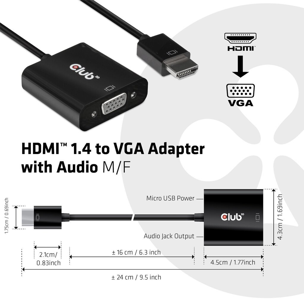 Club 3D CAC-1302 kaina ir informacija | Adapteriai, USB šakotuvai | pigu.lt