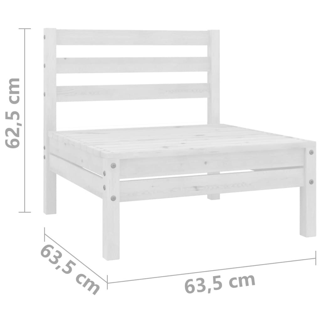 Dvivietė sodo sofa, 63,5 x 63,5 x 62,5 cm, balta kaina ir informacija | Lauko kėdės, foteliai, pufai | pigu.lt