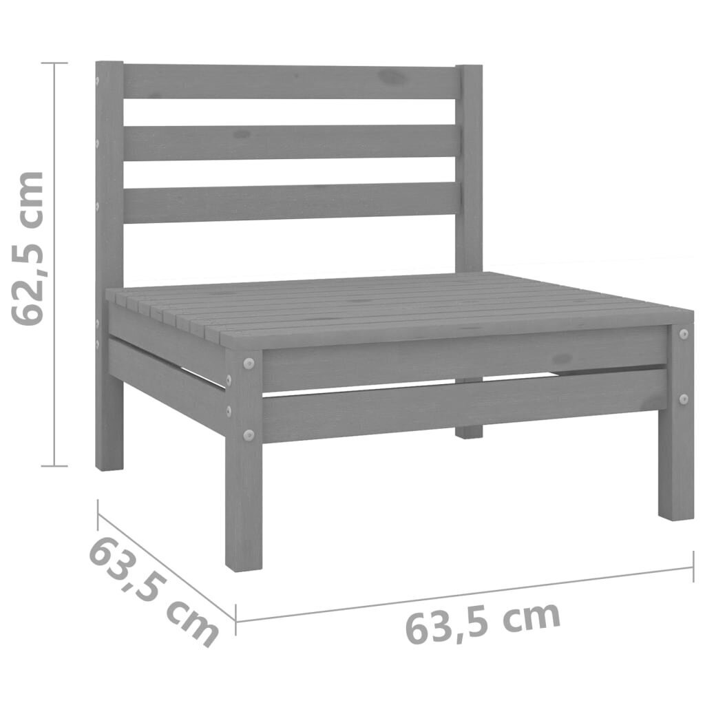 Dvivietė sodo sofa, 63,5 x 63,5 x 62,5 cm, pilka kaina ir informacija | Lauko kėdės, foteliai, pufai | pigu.lt