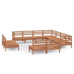 Sodo poilsio baldų komplektas, 11 dalių, medaus ruda kaina ir informacija | Lauko baldų komplektai | pigu.lt