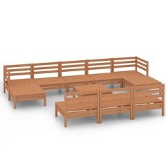 Sodo poilsio baldų komplektas, 11 dalių, medaus ruda kaina ir informacija | Lauko baldų komplektai | pigu.lt
