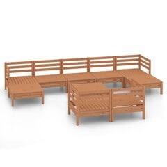 Sodo poilsio baldų komplektas, 10 dalių, medaus ruda kaina ir informacija | Lauko baldų komplektai | pigu.lt