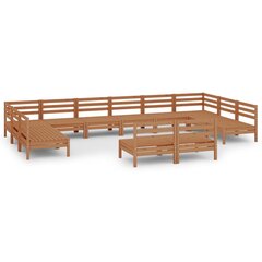 Sodo poilsio baldų komplektas, 12 dalių, medaus rudas kaina ir informacija | Lauko baldų komplektai | pigu.lt