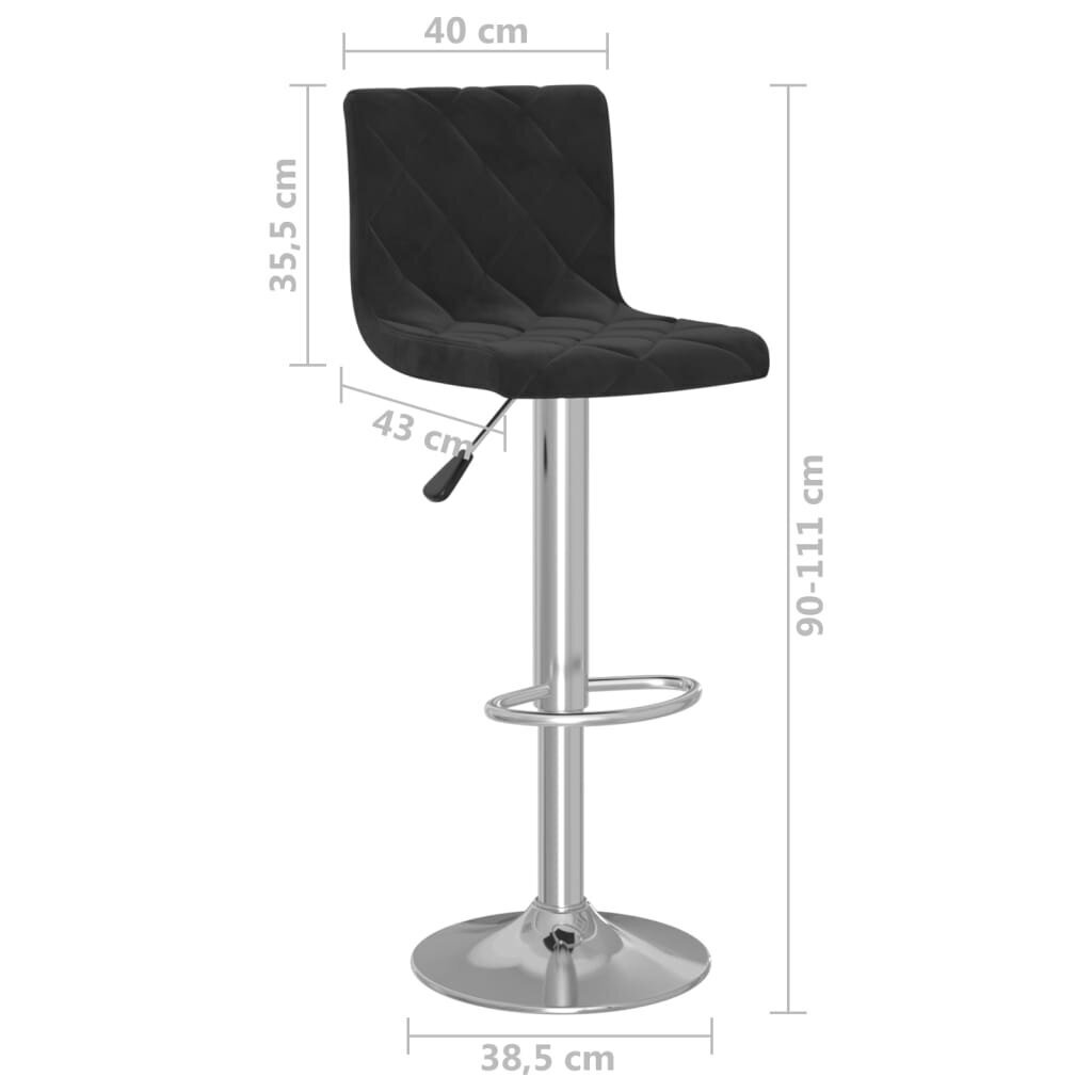 Baro taburetės, 40x43x111 cm, juodos, 2 vnt. kaina ir informacija | Virtuvės ir valgomojo kėdės | pigu.lt