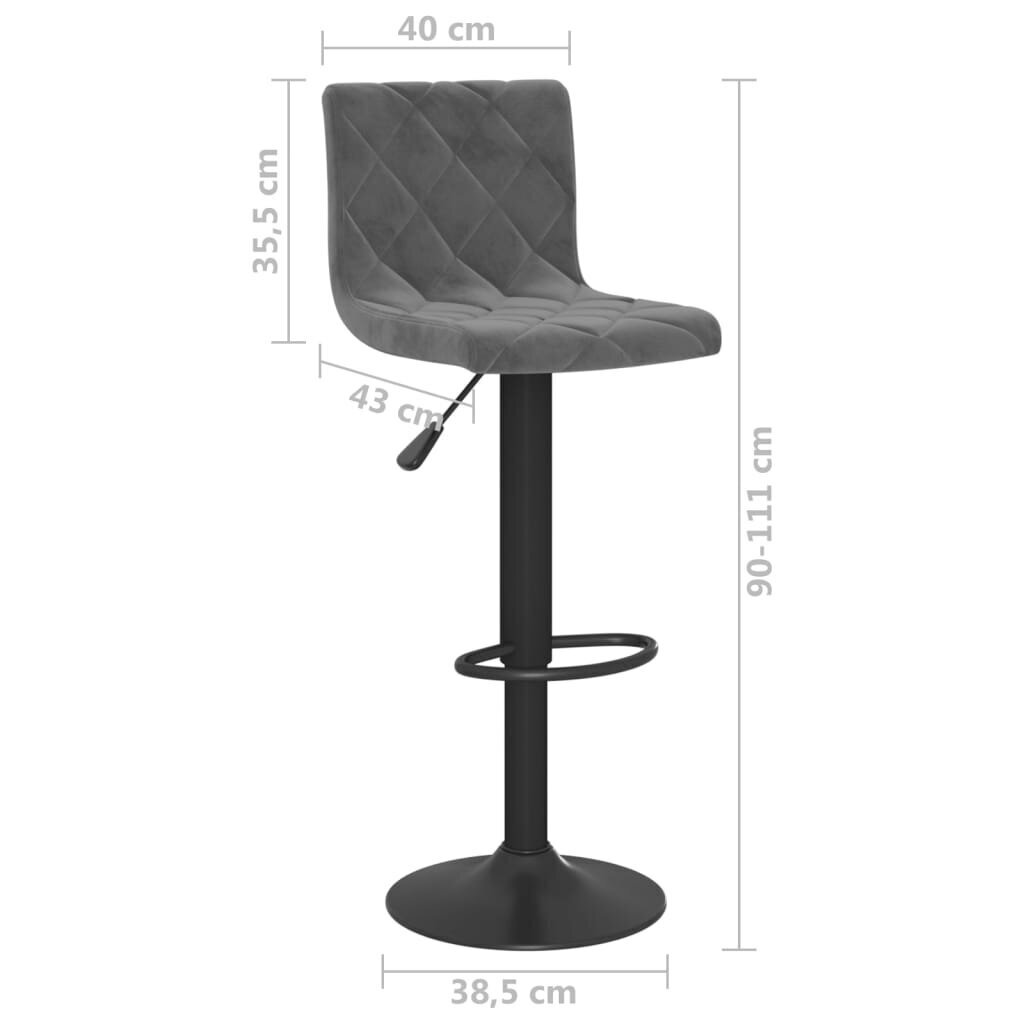Baro taburetės, 40x43x111 cm, pilkos, 2 vnt. kaina ir informacija | Virtuvės ir valgomojo kėdės | pigu.lt