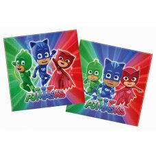 Popierinės servetėlės ​​PJ Masks, 33 x 33 cm, 20 vnt. kaina ir informacija | Vienkartiniai indai šventėms | pigu.lt