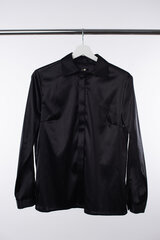 Natūralaus šilko palaidinė ilgomis rankovėmis, juoda spalva kaina ir informacija | Palaidinės, marškiniai moterims | pigu.lt