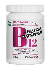 Maisto Papildas BioSalma Vitaminas B12 su Folio Rūgštimi Vegan, 100 tablečių цена и информация | Витамины, пищевые добавки, препараты для иммунитета | pigu.lt