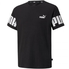 Marškinėliai berniukams Puma Power Colorblock Jr 589335 01, juodi kaina ir informacija | Marškinėliai berniukams | pigu.lt