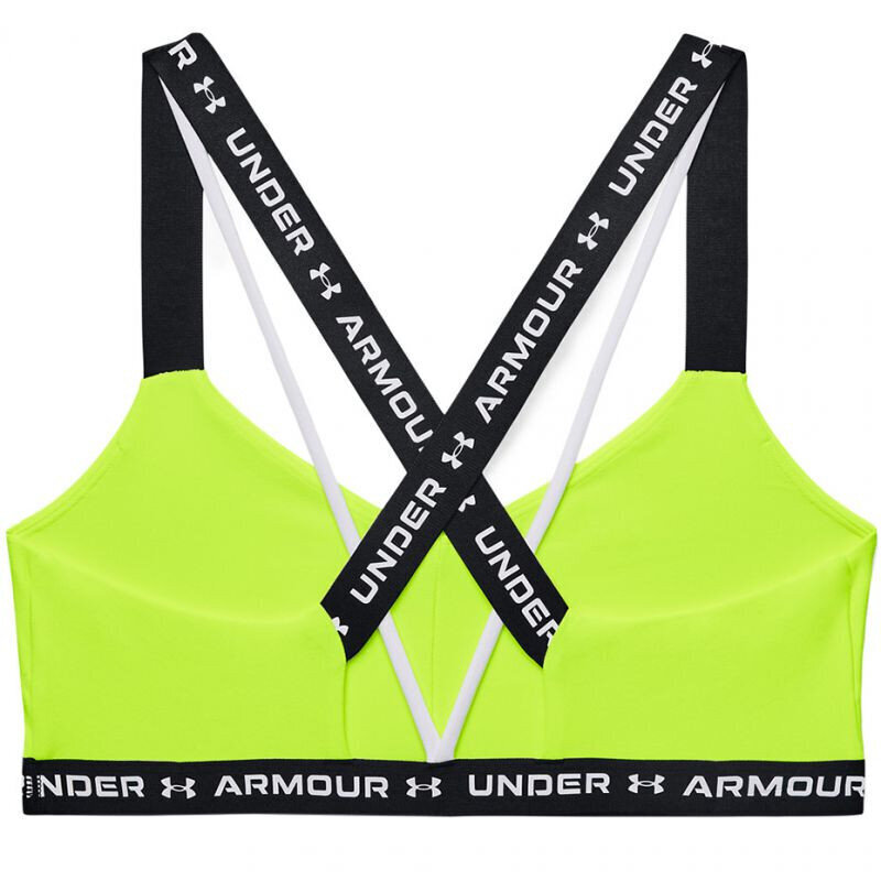 Sportinė liemenėlė moterims Under Armour Crossback Low W Sports Bra 361033 731, geltona цена и информация | Sportinė apranga moterims | pigu.lt