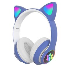Беспроводные наушники RGB со светодиодными кошачьими ушками, B30, синие цена и информация | Наушники | pigu.lt
