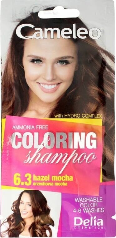 Dažomasis plaukų šampūnas Delia Cosmetics Cameleo 40 ml, nr 6.3 Hazel Mocha kaina ir informacija | Plaukų dažai | pigu.lt