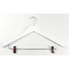 Плечики для одежды с зажимами 2 шт., дерево Wood, 44,5 см, белый цена и информация | Вешалки и мешки для одежды | pigu.lt