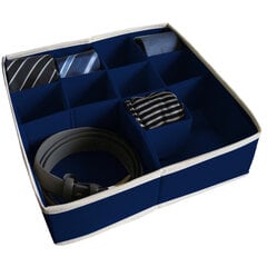 Dėžutė su skyreliais L, 30,5 x 30,5 x 10 cm, mėlyna kaina ir informacija | Daiktadėžės | pigu.lt