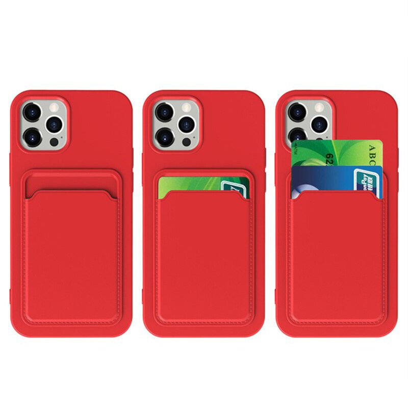 Hurtel Card Case skirtas iPhone 12 Pro Max, raudonas kaina ir informacija | Telefono dėklai | pigu.lt