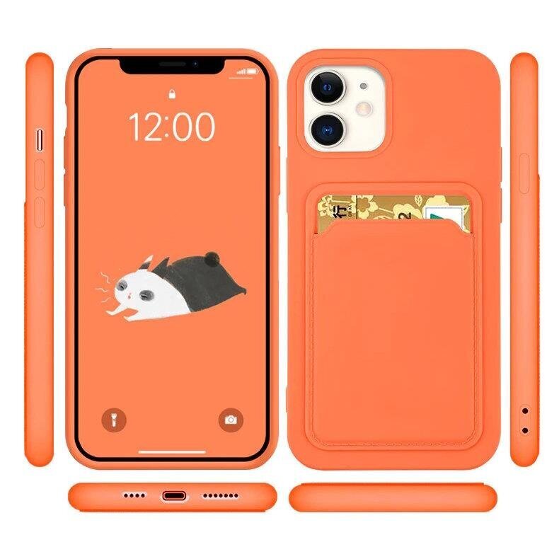 Card Case silikoninis telefono dėklas, skirtas Xiaomi Poco X3 NFC, juodas kaina ir informacija | Telefono dėklai | pigu.lt