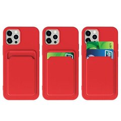 Card Case silikoninis telefono dėklas, skirtas Xiaomi Poco X3 NFC / Poco X3 Pro, raudonas kaina ir informacija | Telefono dėklai | pigu.lt