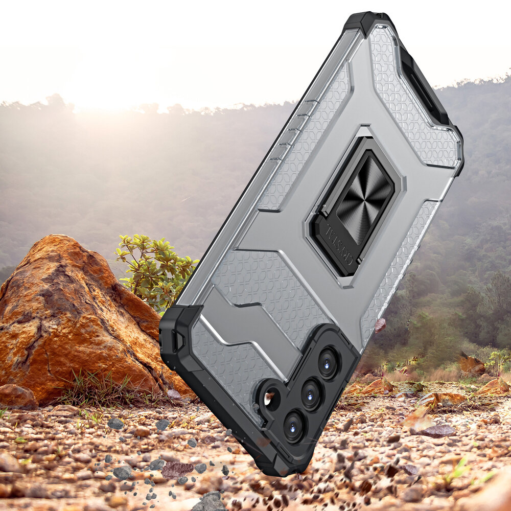 Crystal Ring Case Kickstand Tough Rugged Cover kaina ir informacija | Telefono dėklai | pigu.lt