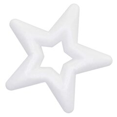 Balta žvaigždė iš putplasčio, 12cm kaina ir informacija | Eglutės žaisliukai, viršūnės | pigu.lt