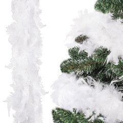 Декоративная лента для елки, белая, 300 см цена и информация | Рождественские украшения | pigu.lt