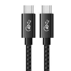 Fusion Superior USB-C -> USB-C кабель для передачи данных 100 Вт / 40 Гбит / с / USB 4 GEN 3 / 8K / 1,5 м черный цена и информация | Кабели для телефонов | pigu.lt