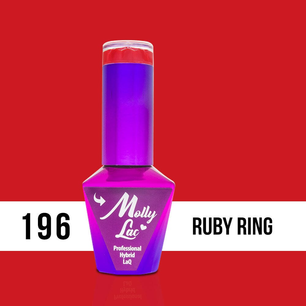 Gelinis nagų lakas Molly Lac - Ruby Ring 5 ML NR 196 цена и информация | Nagų lakai, stiprintojai | pigu.lt