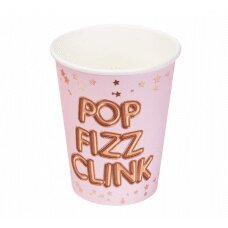 Popieriniai puodeliai Glitz Glamour, rožinė, POP FIZZ CLINK, 200 ml, 8 vnt. kaina ir informacija | Dekoracijos šventėms | pigu.lt