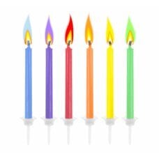 Свечи Разноцветное пламя 6 шт. цена и информация | Праздничные декорации | pigu.lt