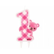 Jumbo žvakė Pink Teddy, numeris 1 kaina ir informacija | Dekoracijos šventėms | pigu.lt