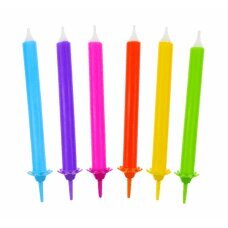 Gimtadienio žvakės Rainbow, 12 vnt., 8,0 cm kaina ir informacija | Dekoracijos šventėms | pigu.lt
