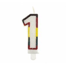 Švytinti žvakė su numeriu 1 цена и информация | Dekoracijos šventėms | pigu.lt