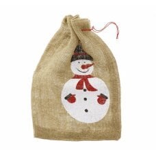 Džiuto maišelis Snowman, 36x50 cm kaina ir informacija | Dekoracijos šventėms | pigu.lt