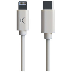 KSIX USB-C - Lightning kabelis, 1 m, baltas kaina ir informacija | Laidai telefonams | pigu.lt