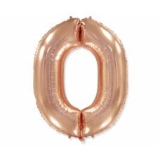 Folijinis balionas FX numeris 0 rožinio aukso, 85 cm kaina ir informacija | Balionai | pigu.lt