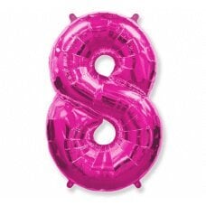 Folijinis balionas FX numeris 8, rožinis 85 cm kaina ir informacija | Balionai | pigu.lt