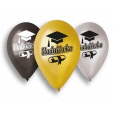 Premium Helium balionai 13 Studniówka, metaliniai, 5 vnt kaina ir informacija | Balionai | pigu.lt