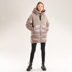 Зимняя куртка для женщин из двух разных тканей, розовая цена и информация | Женские куртки | pigu.lt