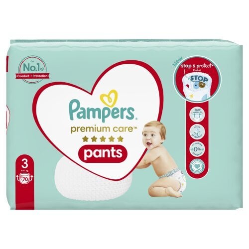 Sauskelnės-kelnaitės PAMPERS Premium Care Pants 3 dydis, 140 vnt. kaina ir informacija | Sauskelnės | pigu.lt
