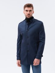 Мужское осеннее пальто Ombre C269, темно-синее цена и информация | Мужские пальто | pigu.lt