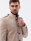 Vyriškas rudeninis paltas Ombre C269, smėlio spalvos kaina ir informacija | Vyriški paltai  | pigu.lt