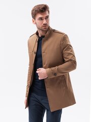 Мужское осеннее пальто Ombre C269, темно-бежевое цена и информация | Мужские пальто | pigu.lt