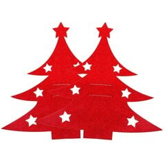 Kalėdinė stalo įrankių dekoracija - Raudona eglė, 2vnt. kaina ir informacija | Kalėdinės dekoracijos | pigu.lt