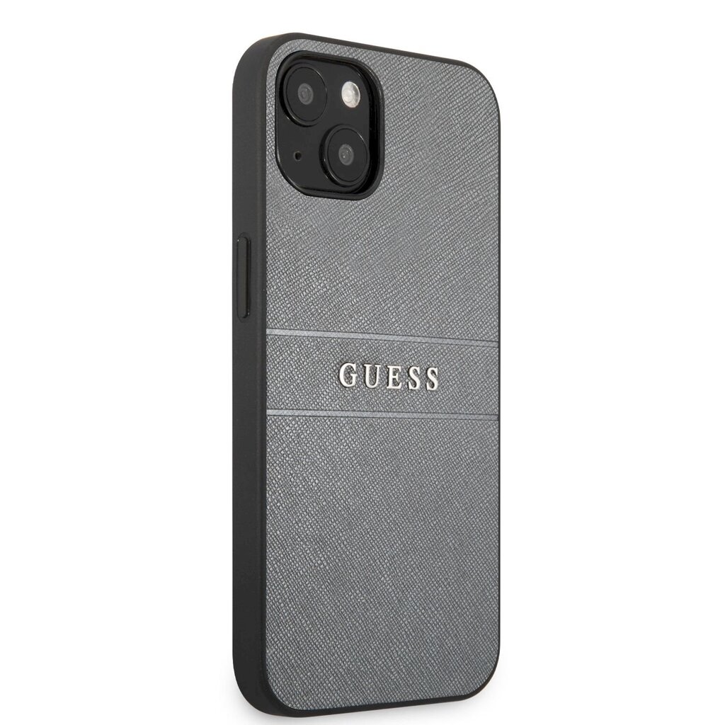 GUHCP13MPSASBGR Guess PU Leather Saffiano dėklas iPhone 13 kaina ir informacija | Telefono dėklai | pigu.lt