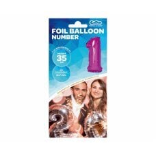 Folijos balionas Nr. 1, rožinis, 35 cm kaina ir informacija | Balionai | pigu.lt