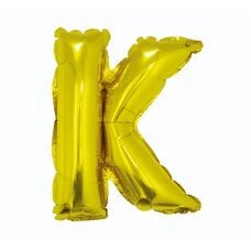 Воздушный шар буква K, золотой, 35 см. цена и информация | Шарики | pigu.lt