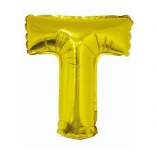 Воздушный шар буква T, золотой, 35 см. цена и информация | Шарики | pigu.lt